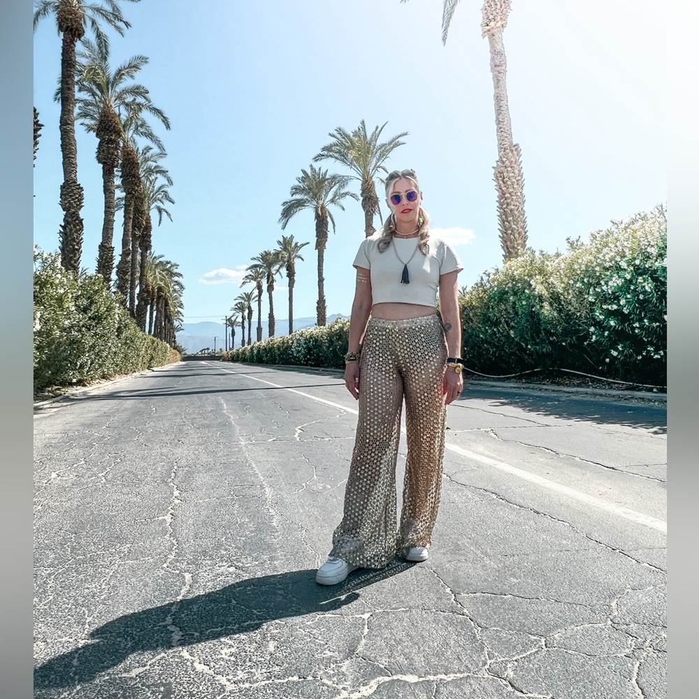 FP x EastNWestLabel Mirror Sequin Sheer Pants